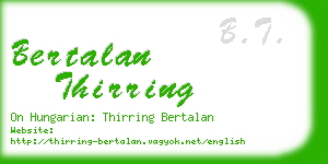 bertalan thirring business card